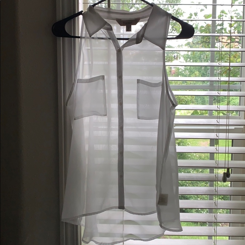 White sleeveless women’s blouse